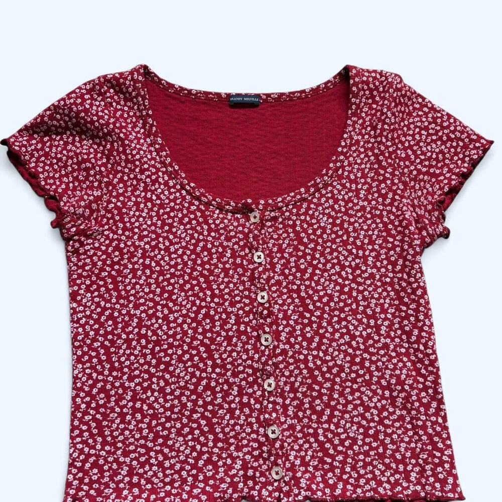 Brandy melville red floral button